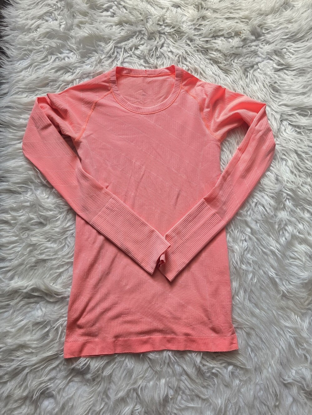 lululemon athletica Coral Pink Long-Sleeve Crew Sweater